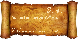 Daradics Annamária névjegykártya